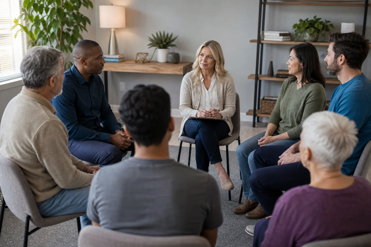 Adults participating in a facilitated anger-management skills group